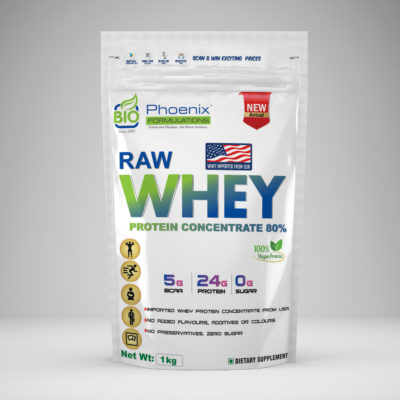 Raw Whey Protein Concentrate 80% Unflavoured Front